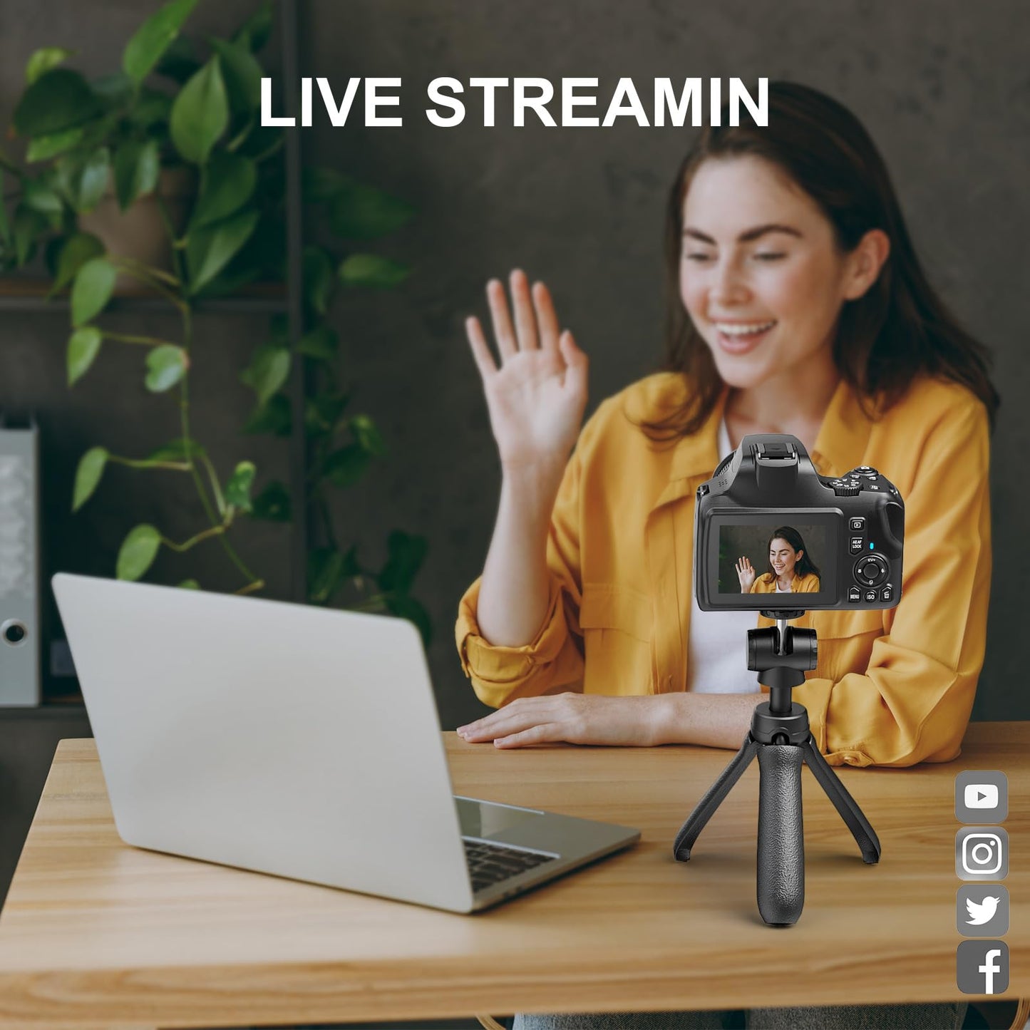 4K Digital Camera with 40X Zoom,64MP DSLR Camera for Photography Beginners,Autofocus 1080P HD Vlogging Camera with EIS,32GB SD Card,2 Batteries (2501)