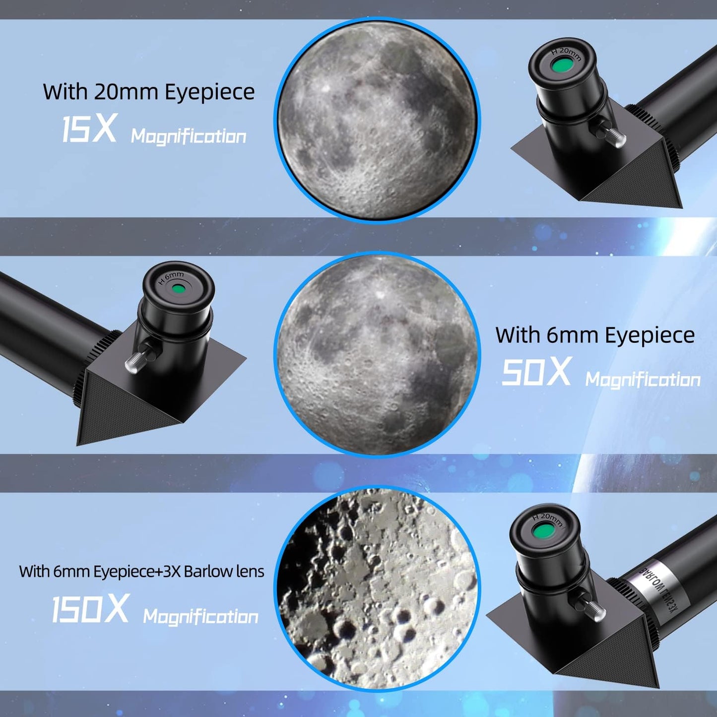 Telescope for Adults Beginners, 70mm Aperture 400mm Aperture Refractor Telescopes for Astronomy Beginners, Portable Travel Telescope Astronomy Gifts