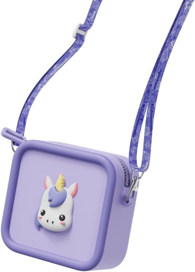 Kidamento Camera Silicone Bag Bundle - Digital Camera for Children and Camera Case - Model K Meowie The Cat - Silicone Bag Purple Unicorn