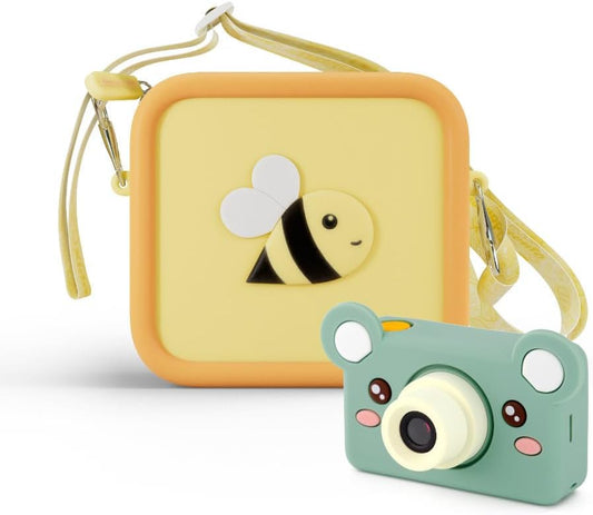 Kidamento Camera Silicone Bag Bundle - Digital Camera for Children and Camera Case - Model C Mikayo The Bear - Silicone Bag Yellow Bee