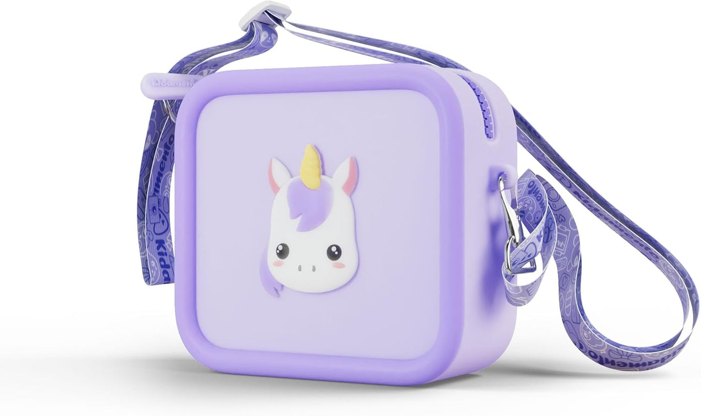 Kidamento Camera Silicone Bag Bundle - Digital Camera for Children and Camera Case - Model K Meowie The Cat - Silicone Bag Purple Unicorn