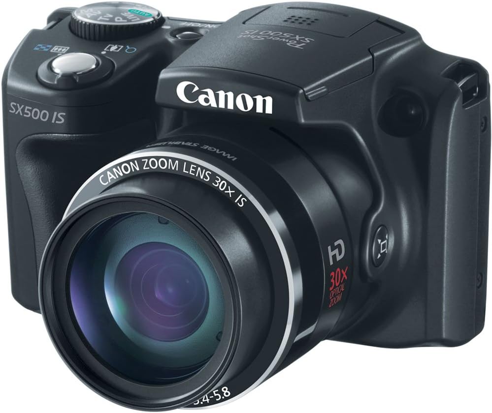 Canon PowerShot SX500 is 16.0 MP Digital Camera with 30x Wide-Angle Optical Image Stabilized Zoom and 3.0-Inch LCD (Black) (Renewed)