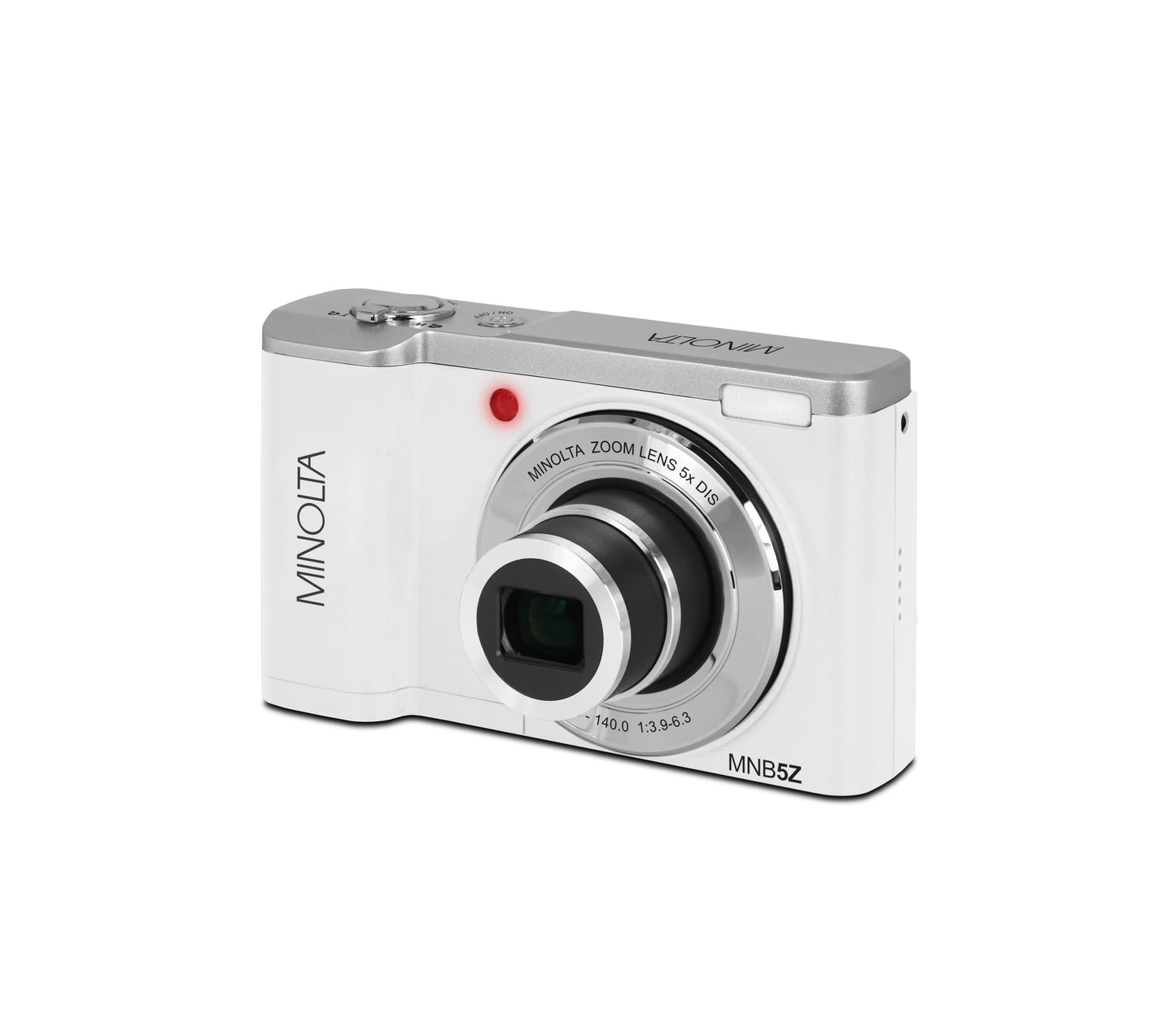 Minolta 56MP Dual Lens Digital Camera – 5X Optical Zoom, 5K Ultra HD Video, CMOS Sensor, 2.8-inch LCD Screen, Stabilization, Selfie Lens, 32GB Card, Rechargeable Battery (Black)