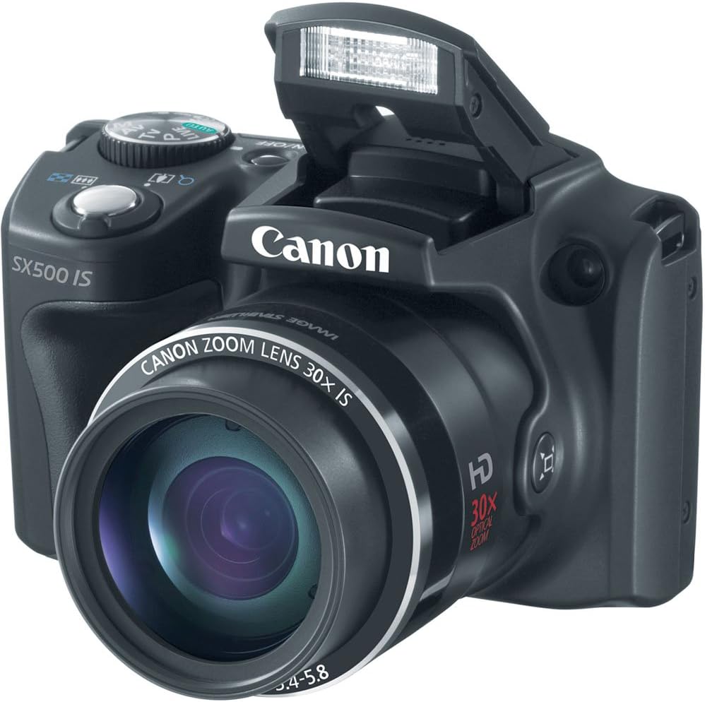 Canon PowerShot SX500 is 16.0 MP Digital Camera with 30x Wide-Angle Optical Image Stabilized Zoom and 3.0-Inch LCD (Black) (Renewed)