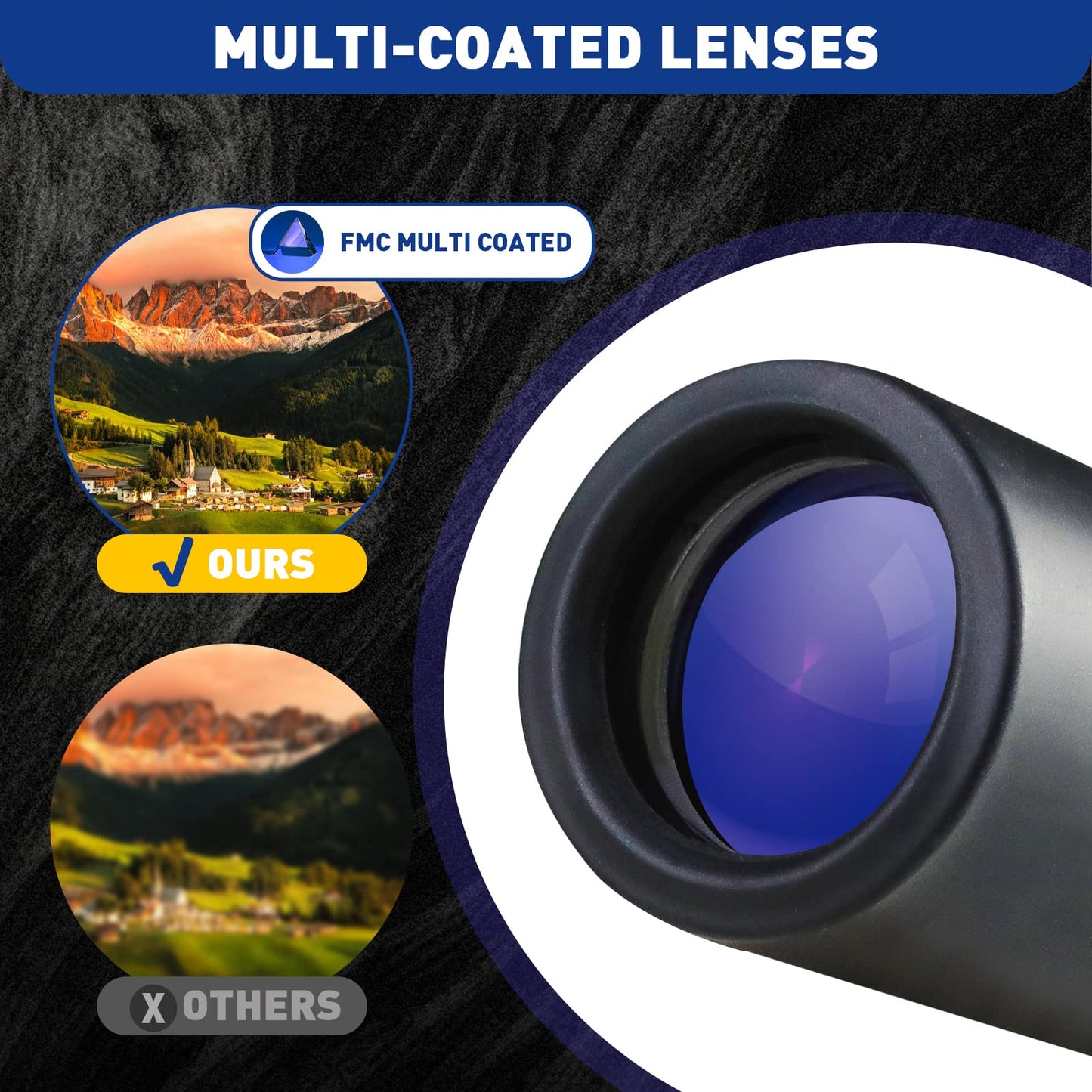 Monocular Telescope, Upgrade 30 x 25 HD Monoculars for Adults High Powered, Be Used for Stargazing, Hunting, Black