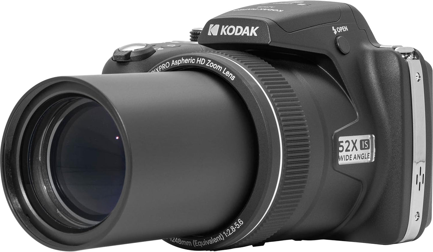 Kodak PIXPRO AZ528 Digital Camera (Black) Bundle with 32GB Memory Card + Camera Case + Memory Card Wallet + Screen Protectors + Accessories