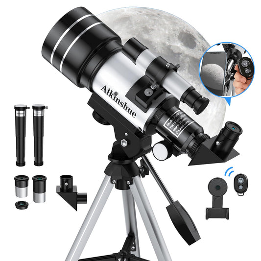 Telescope for Adults Beginners, 70mm Aperture 400mm Aperture Refractor Telescopes for Astronomy Beginners, Portable Travel Telescope Astronomy Gifts