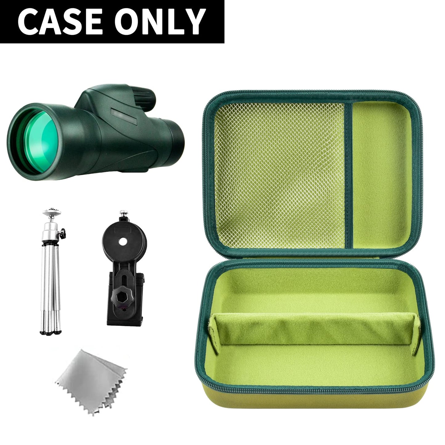Monocular Telescope Case Compatible with Gosky 12x55/ for Eullsi/for PhysioPhyx 80x100/ for Pankoo 12x50/ for Titan 12x55 High Definition Monocular Telescope and Smartphone Holder & Tripod-Grey