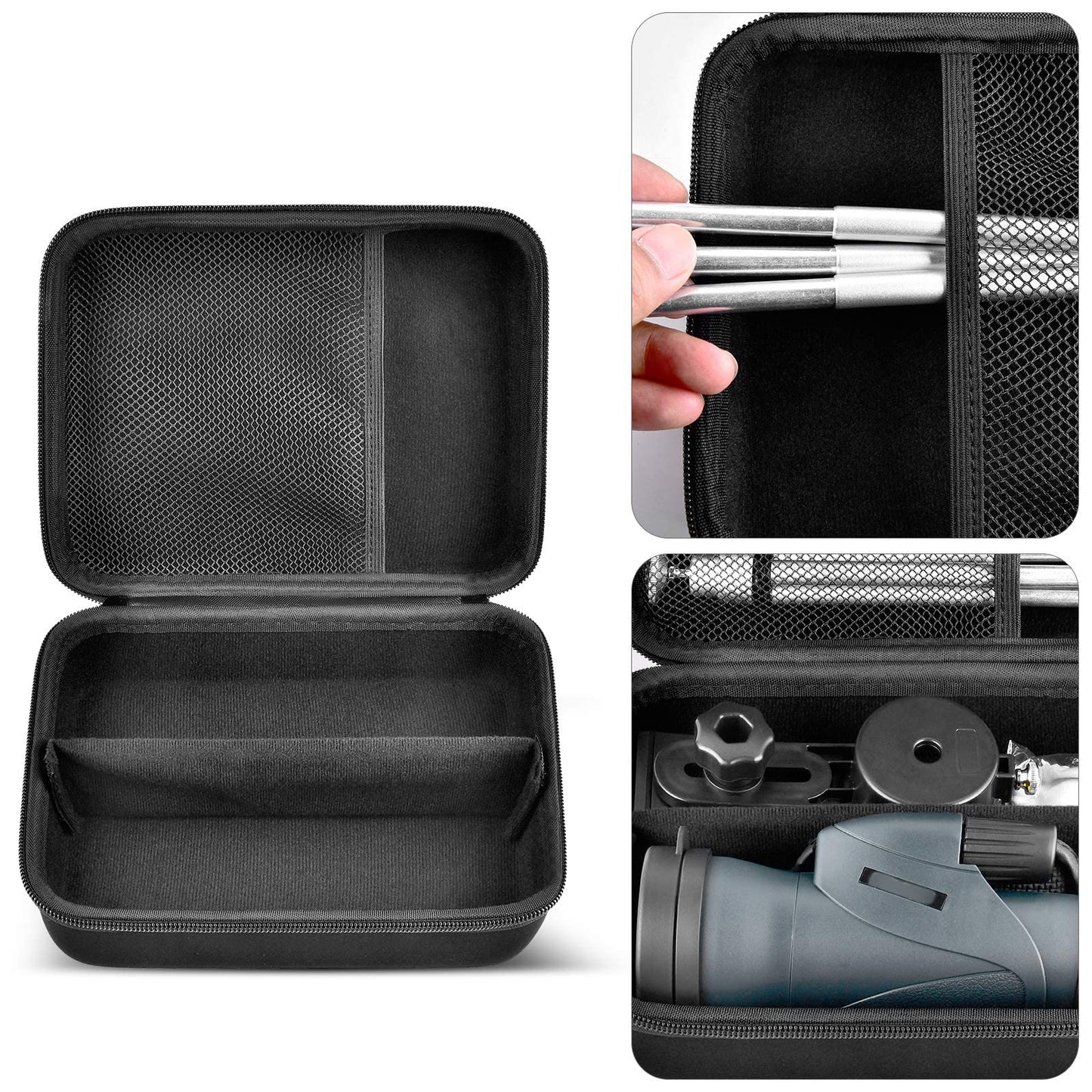 Monocular Telescope Case Compatible with Gosky 12x55/ for Eullsi/for PhysioPhyx 80x100/ for Pankoo 12x50/ for Titan 12x55 High Definition Monocular Telescope and Smartphone Holder & Tripod-Grey